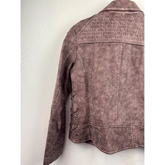 Women’s Montana Co. Large Suede Mauve Biker Jacket - Picture 5 of 7